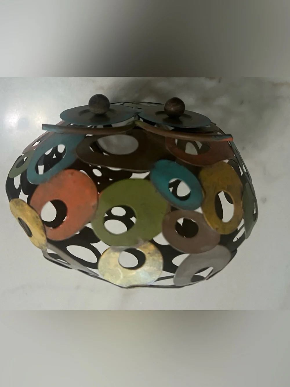 Colorful Metal Owl Wall Decor - Multicolor